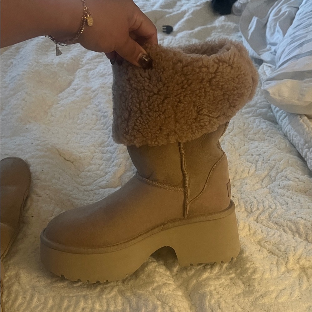 UGG Beige Shearling Winter Boots